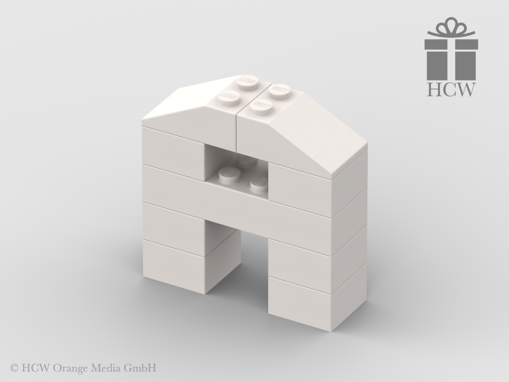 Buchstabe A aus LEGO® Steinen (Höhe 5 Steine)