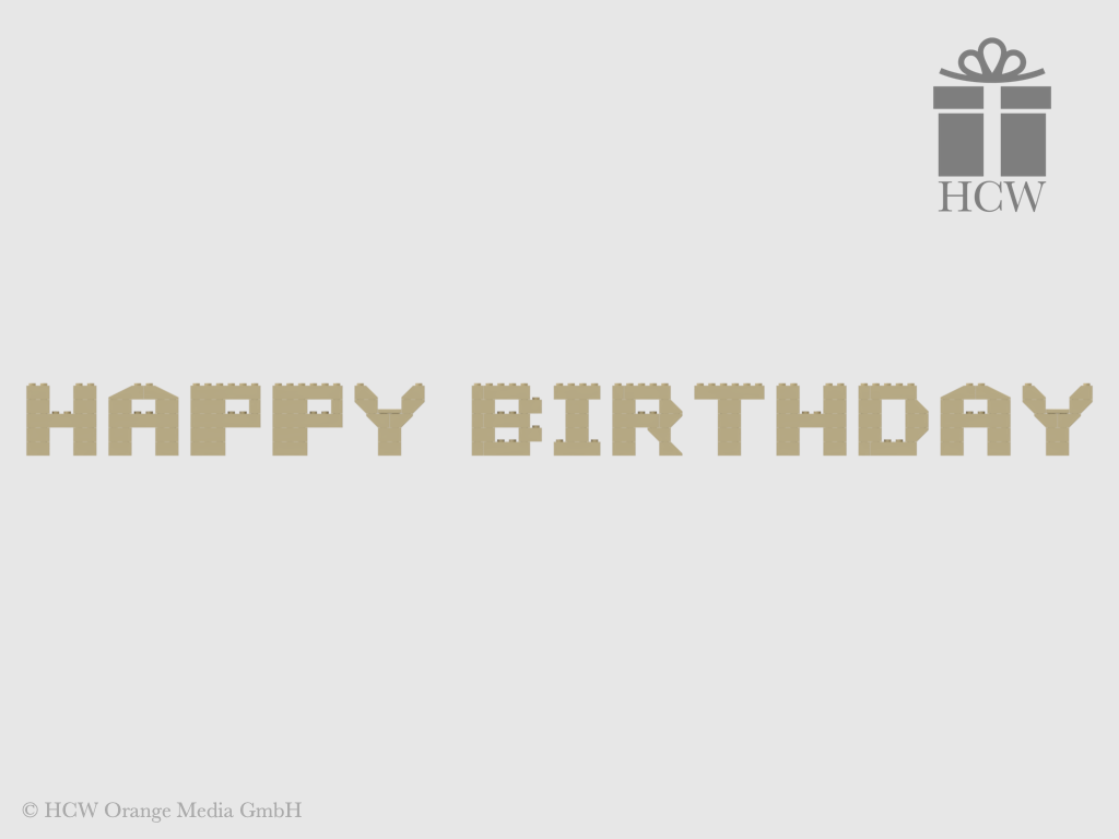 Happy Birthday Slogan aus LEGO® Steinen 5x2
