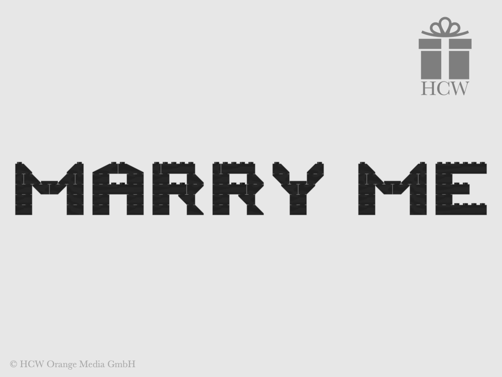 Marry Me Slogan aus LEGO® Steinen 5x2