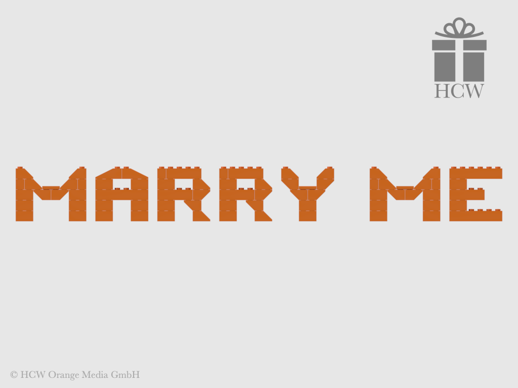 Marry Me Slogan aus LEGO® Steinen 5x2