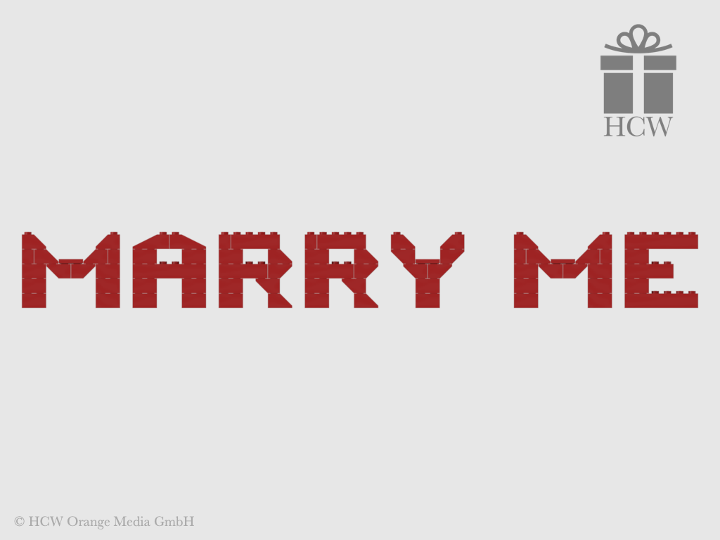Marry Me Slogan aus LEGO® Steinen 5x2