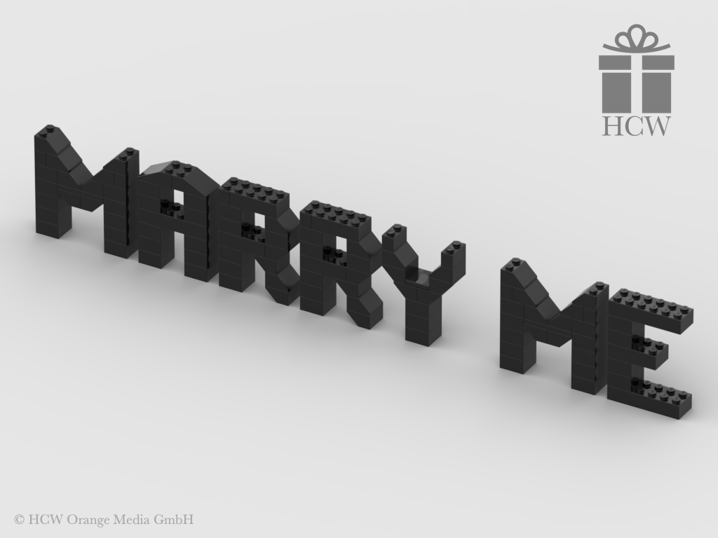 Marry Me Slogan aus LEGO® Steinen 7x2