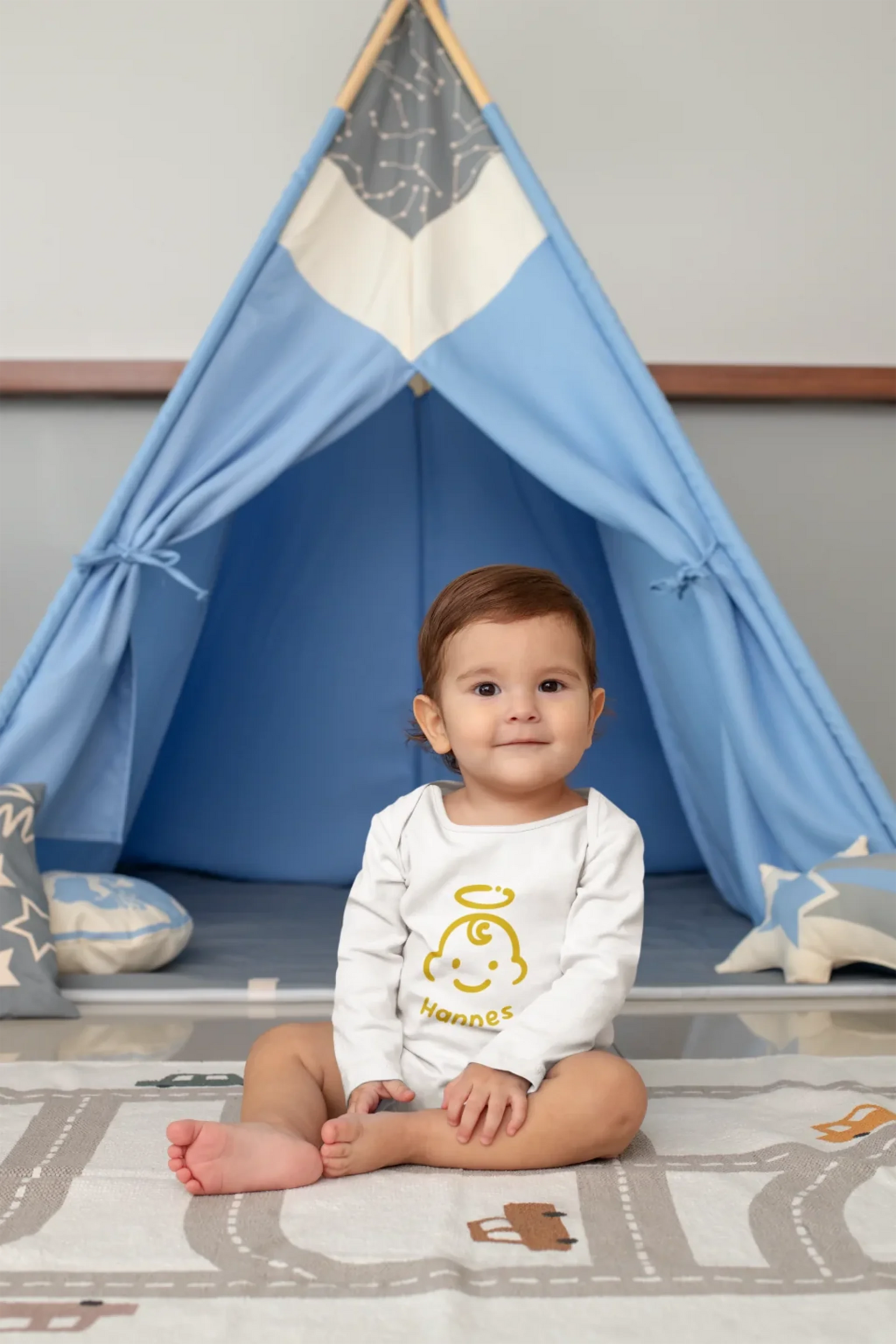 long-sleeve-onesie-mockup-of-a-sweet-baby-boy-posing-in-a-nursery-m982