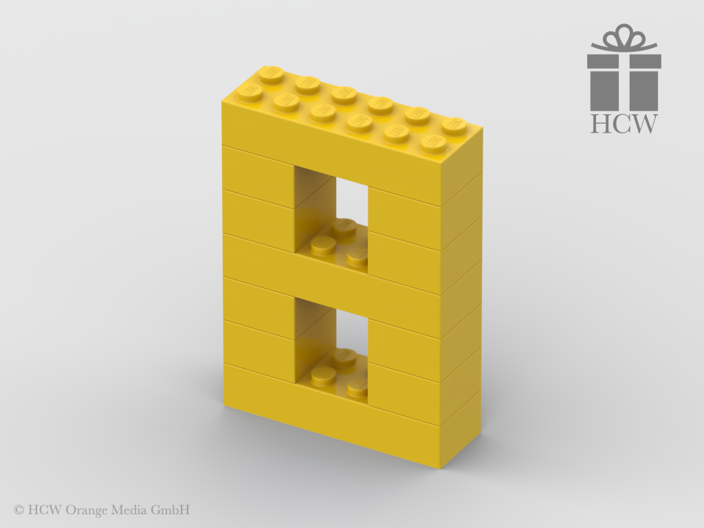 Zahl 8 aus LEGO® Steinen (Höhe 7 Steine)