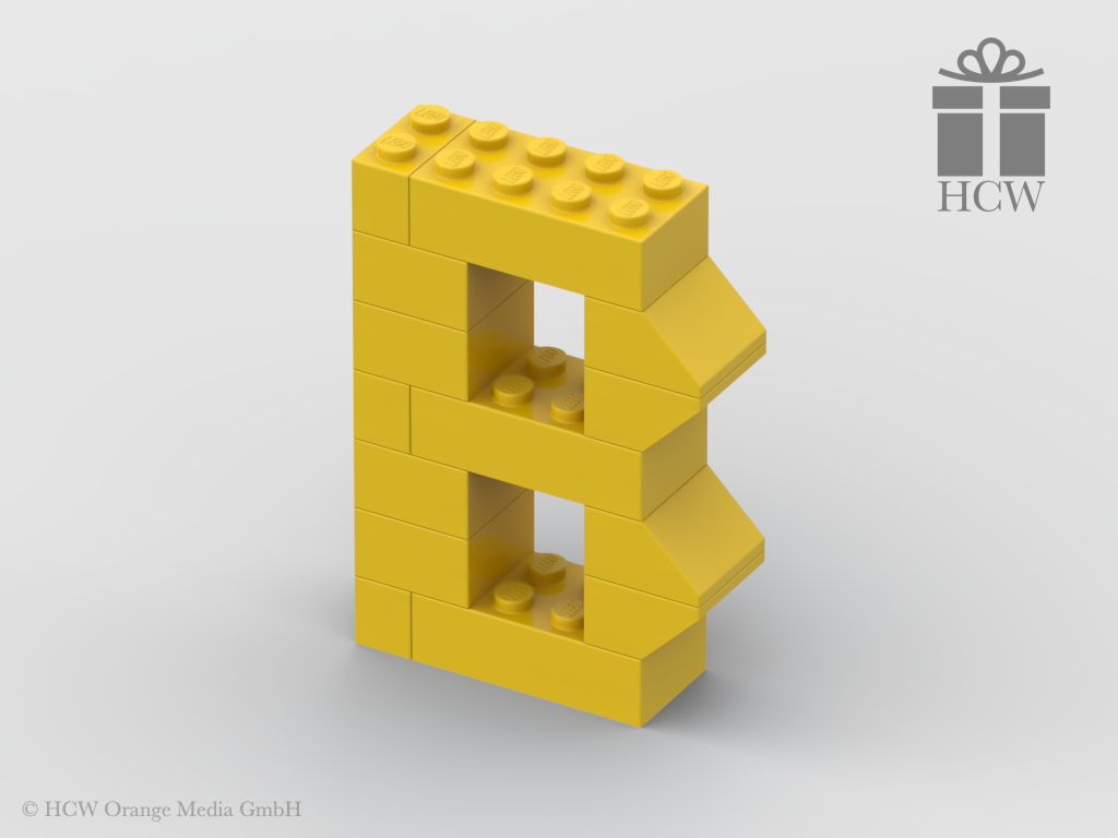 Buchstabe B aus LEGO® Steinen (Höhe 7 Steine)