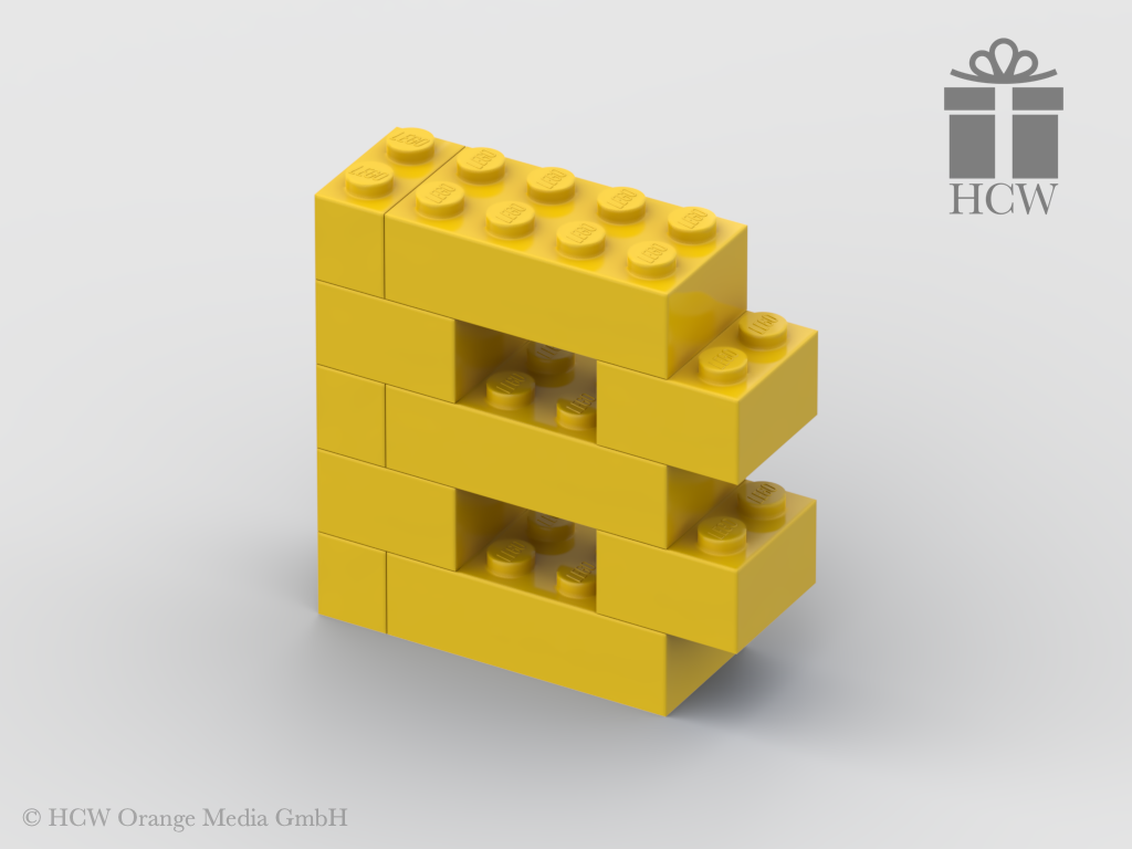 Buchstabe B aus LEGO® Steinen (Höhe 5 Steine)