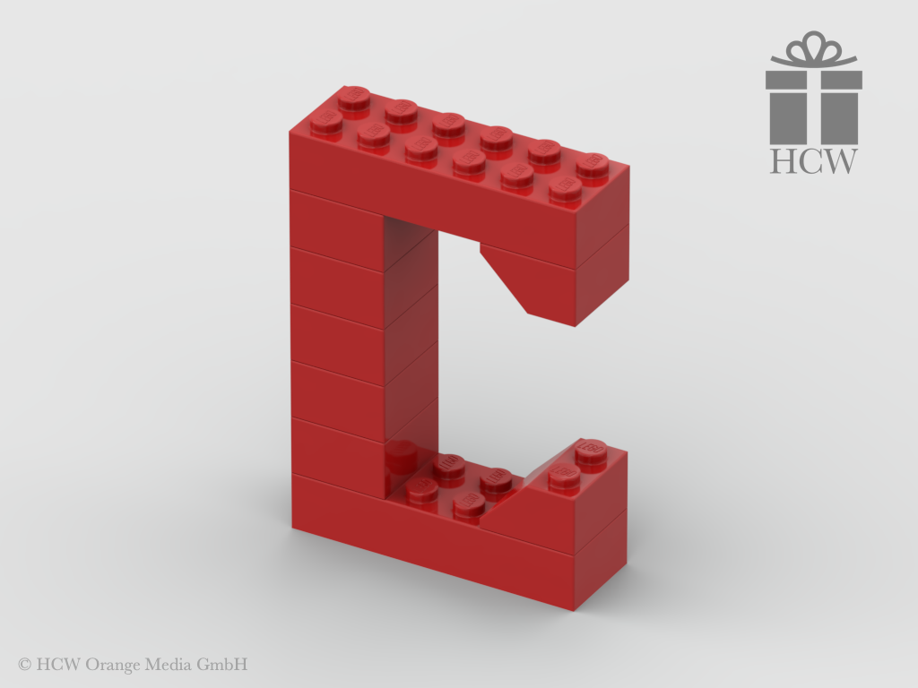 Buchstabe C aus LEGO® Steinen (Höhe 7 Steine)