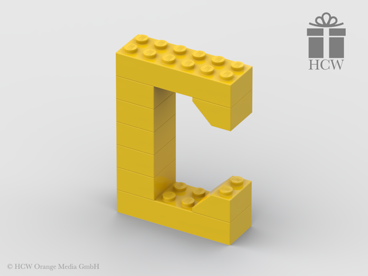 Buchstabe C aus LEGO® Steinen (Höhe 7 Steine)