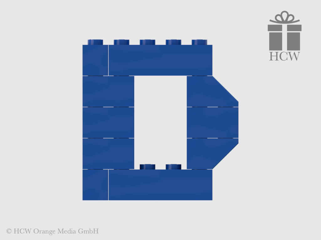 Buchstabe D aus LEGO® Steinen (Höhe 5 Steine)