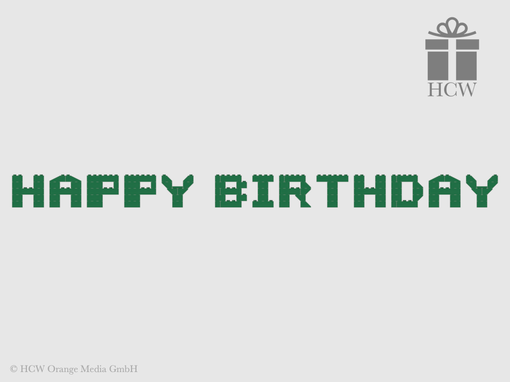 Happy Birthday Slogan aus LEGO® Steinen 5x2