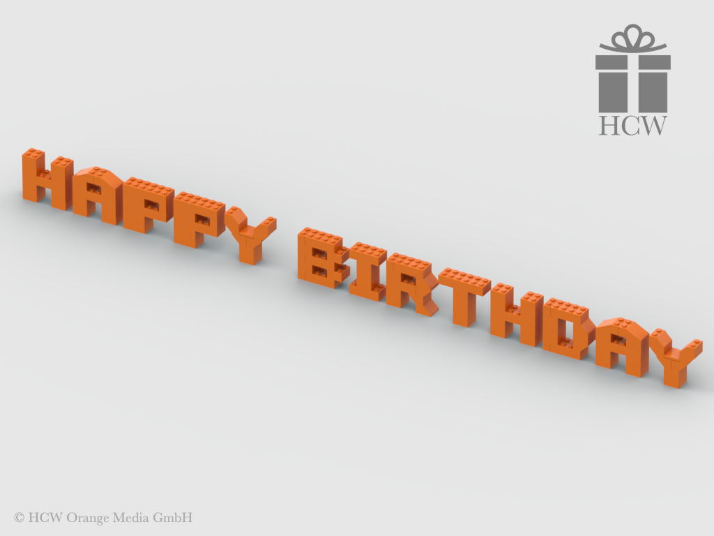 Happy Birthday Slogan aus LEGO® Steinen 5x2