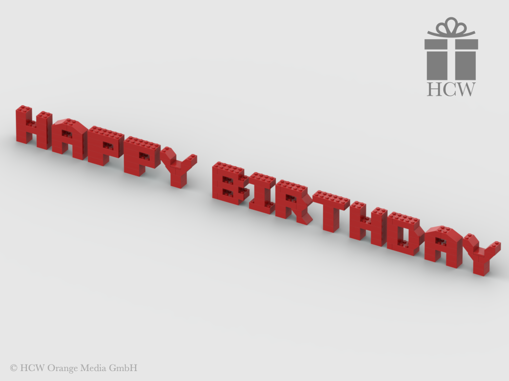 Happy Birthday Slogan aus LEGO® Steinen 5x2