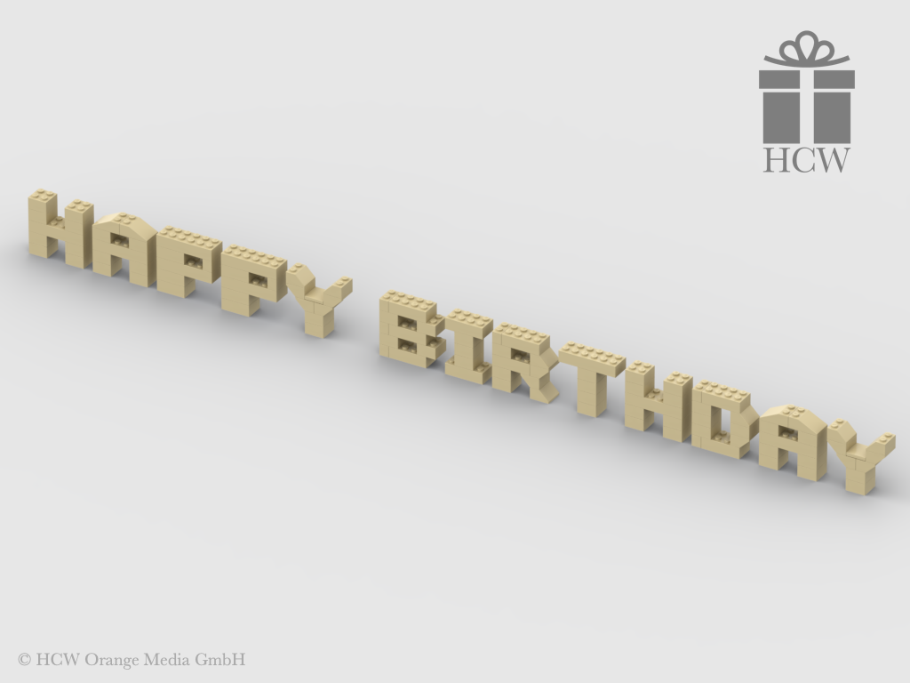 Happy Birthday Slogan aus LEGO® Steinen 5x2