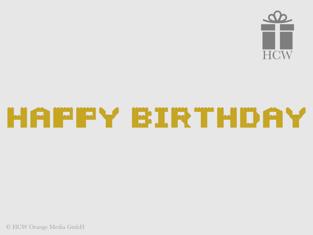 Happy Birthday Slogan aus LEGO® Steinen 5x2