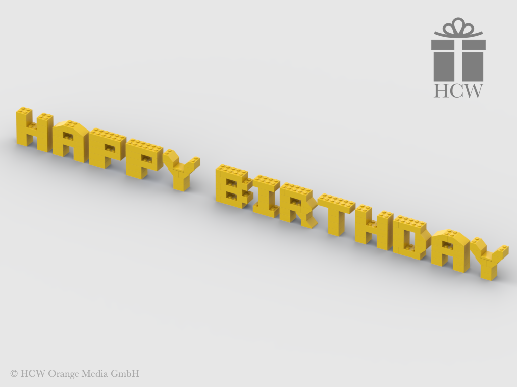 Happy Birthday Slogan aus LEGO® Steinen 5x2