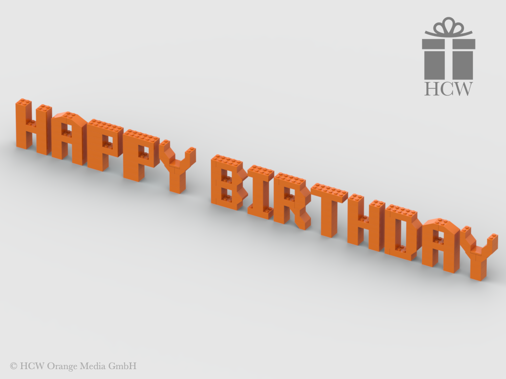 Happy Birthday Slogan aus LEGO® Steinen 7x2