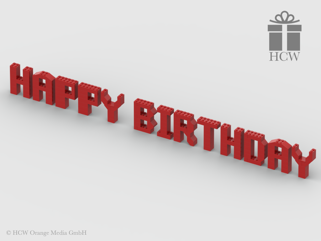 Happy Birthday Slogan aus LEGO® Steinen 7x2