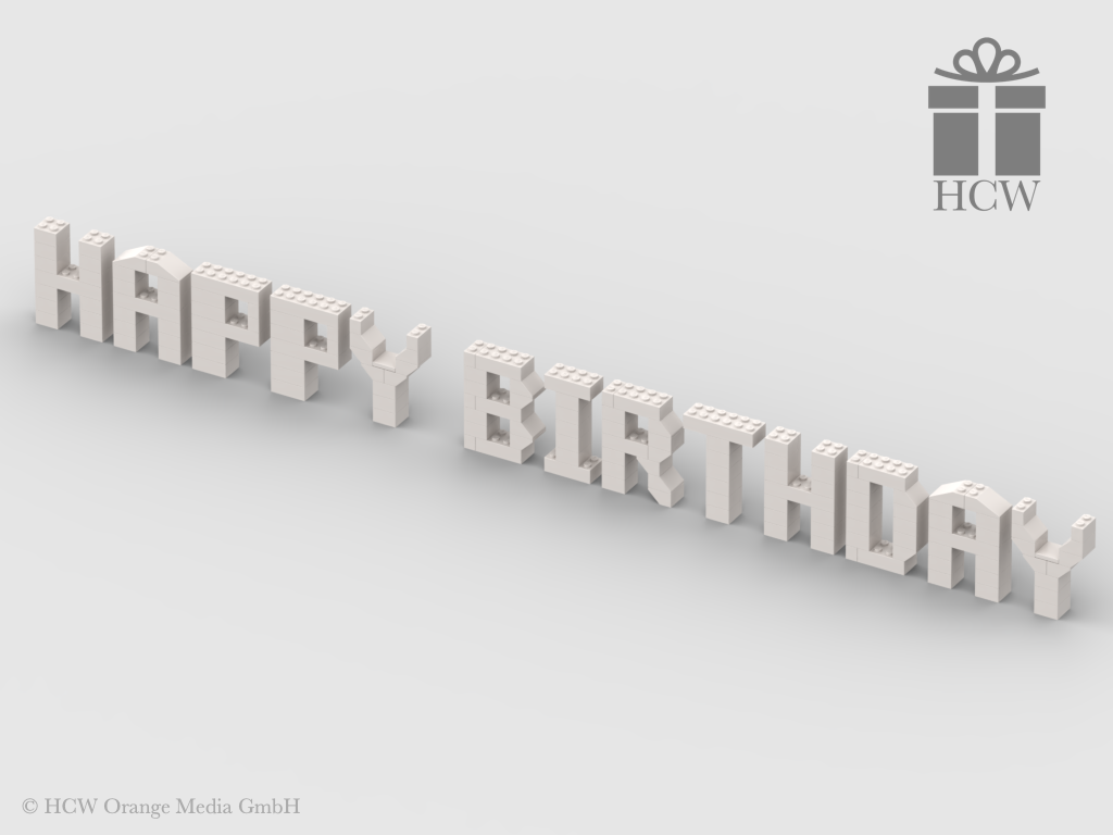 Happy Birthday Slogan aus LEGO® Steinen 7x2