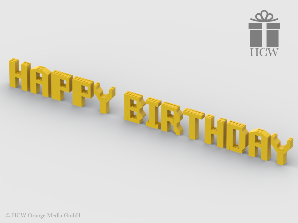 Happy Birthday Slogan aus LEGO® Steinen 7x2