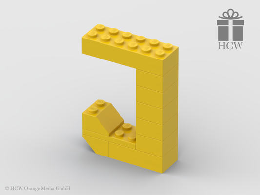 Buchstabe J aus LEGO® Steinen (Höhe 7 Steine)