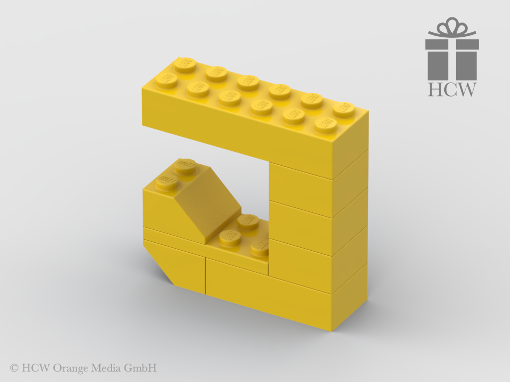 Buchstabe J aus LEGO® Steinen (Höhe 5 Steine)