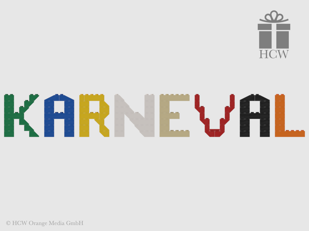 Karneval Slogan aus LEGO® Steinen 7x2