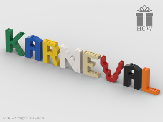 Karneval Slogan aus LEGO® Steinen 7x2