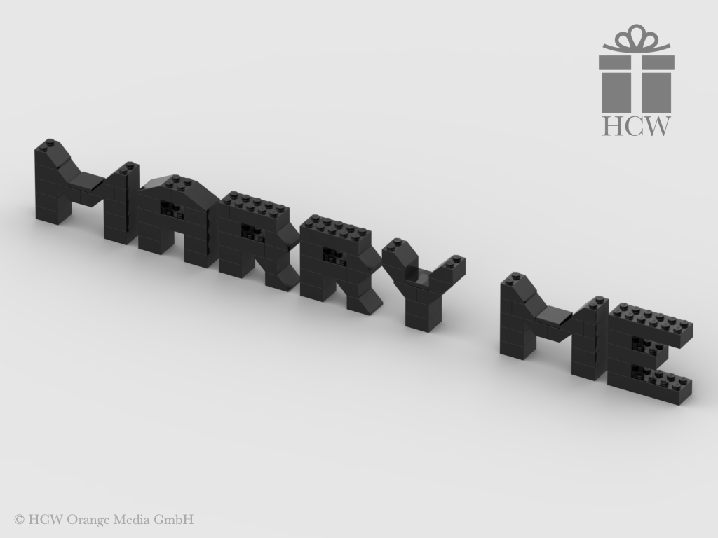 Marry Me Slogan aus LEGO® Steinen 5x2