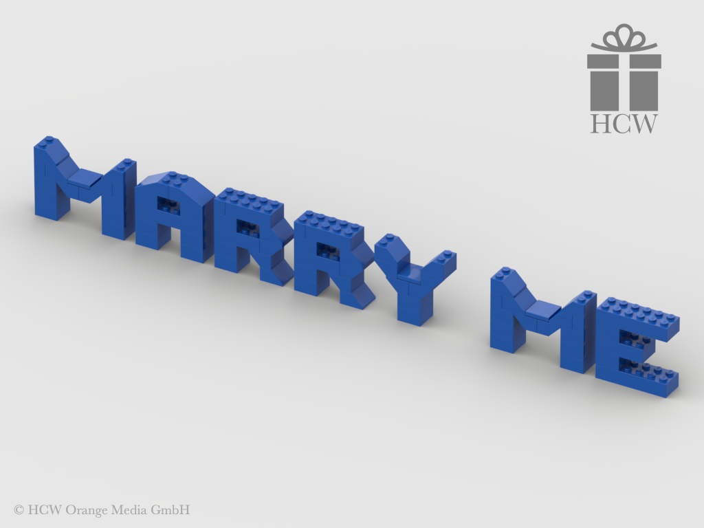 Marry Me Slogan aus LEGO® Steinen 5x2