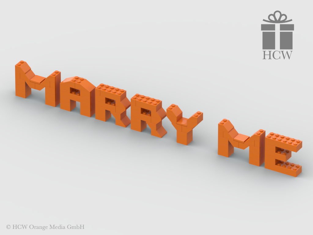 Marry Me Slogan aus LEGO® Steinen 5x2