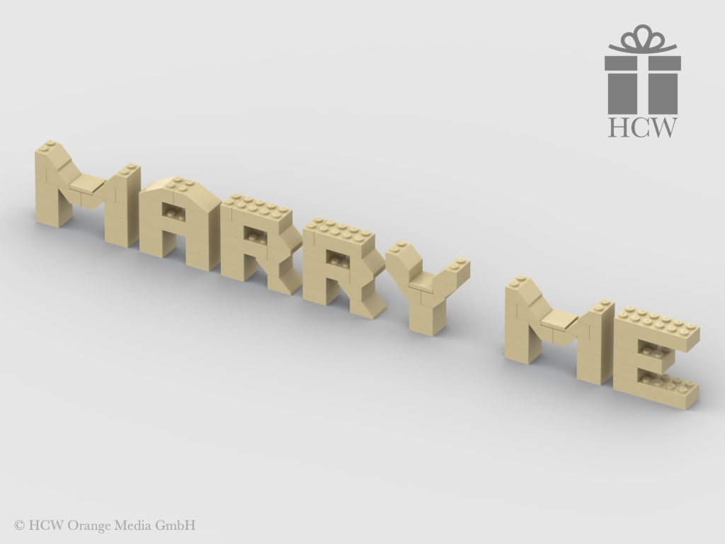 Marry Me Slogan aus LEGO® Steinen 5x2