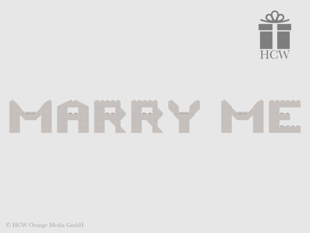 Marry Me Slogan aus LEGO® Steinen 5x2