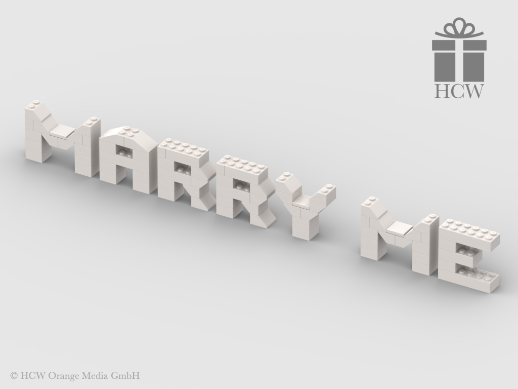 Marry Me Slogan aus LEGO® Steinen 5x2