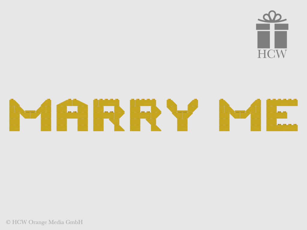 Marry Me Slogan aus LEGO® Steinen 5x2