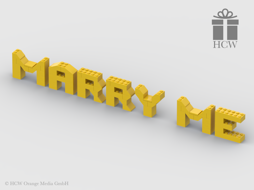 Marry Me Slogan aus LEGO® Steinen 5x2