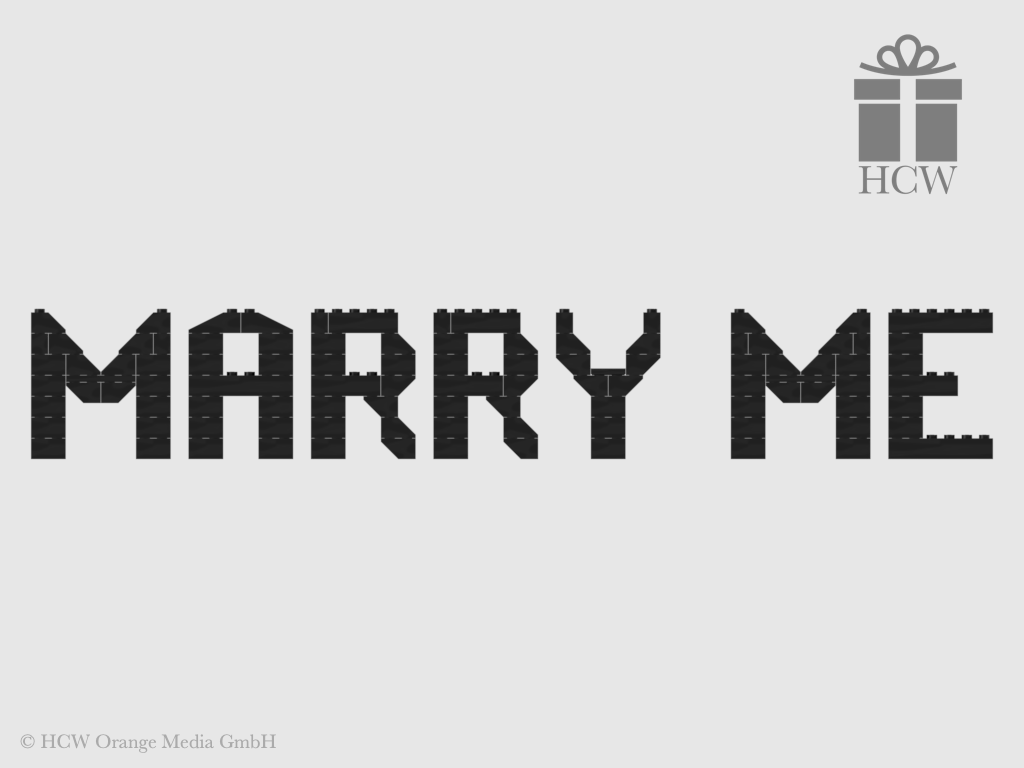 Marry Me Slogan aus LEGO® Steinen 7x2