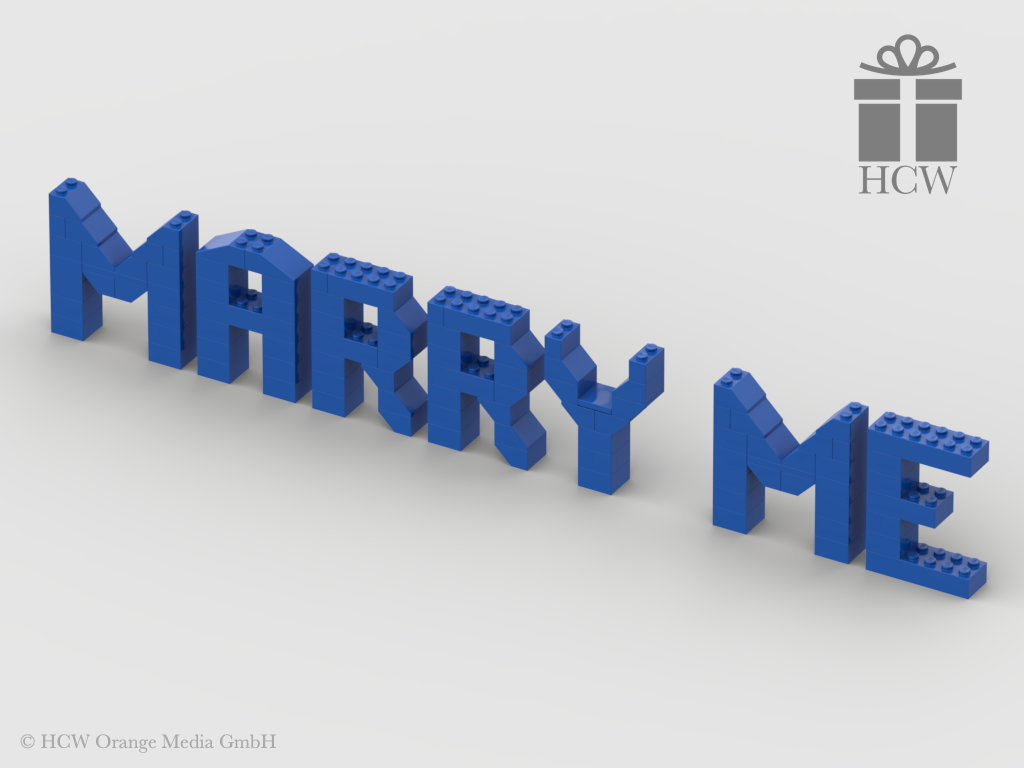 Marry Me Slogan aus LEGO® Steinen 7x2