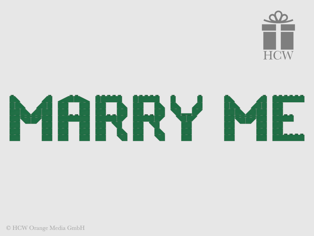 Marry Me Slogan aus LEGO® Steinen 7x2