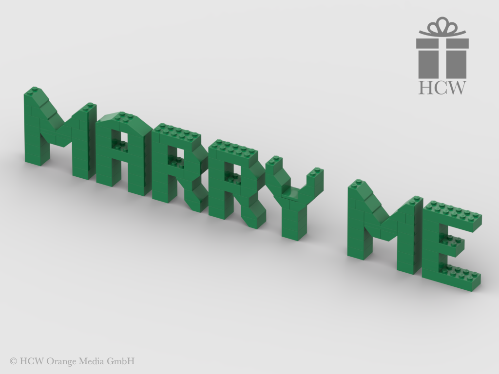 Marry Me Slogan aus LEGO® Steinen 7x2