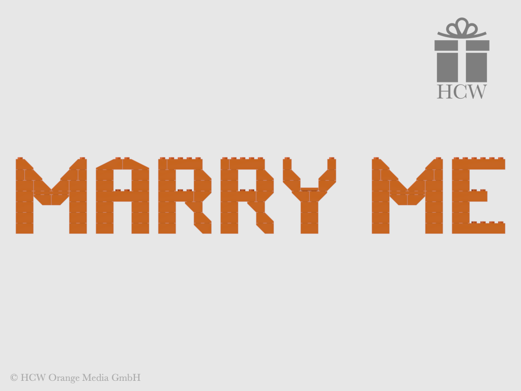 Marry Me Slogan aus LEGO® Steinen 7x2