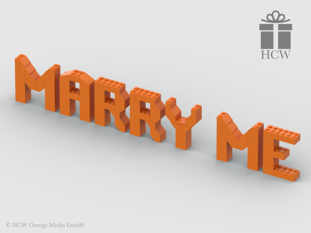 Marry Me Slogan aus LEGO® Steinen 7x2