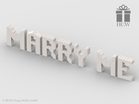 Marry Me Slogan aus LEGO® Steinen 7x2