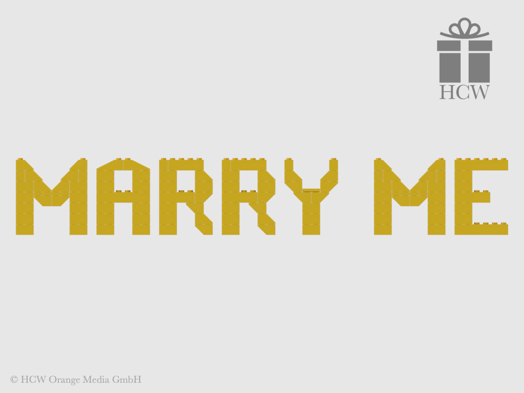 Marry Me Slogan aus LEGO® Steinen 7x2