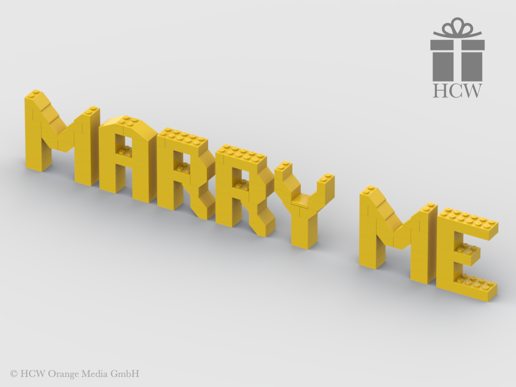 Marry Me Slogan aus LEGO® Steinen 7x2