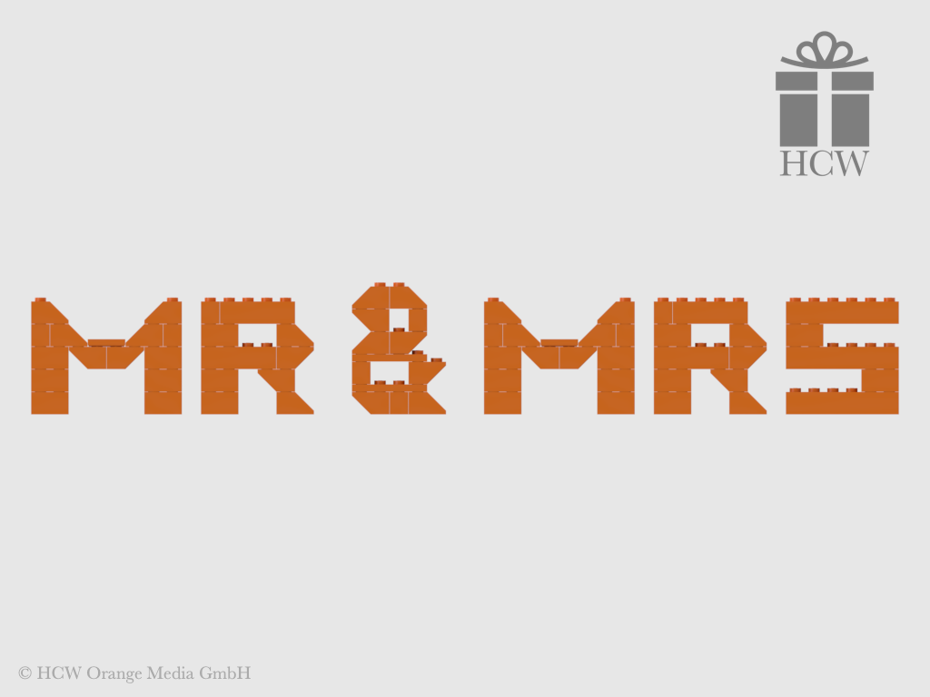 Mr & Mrs Slogan aus LEGO® Steinen 5x2