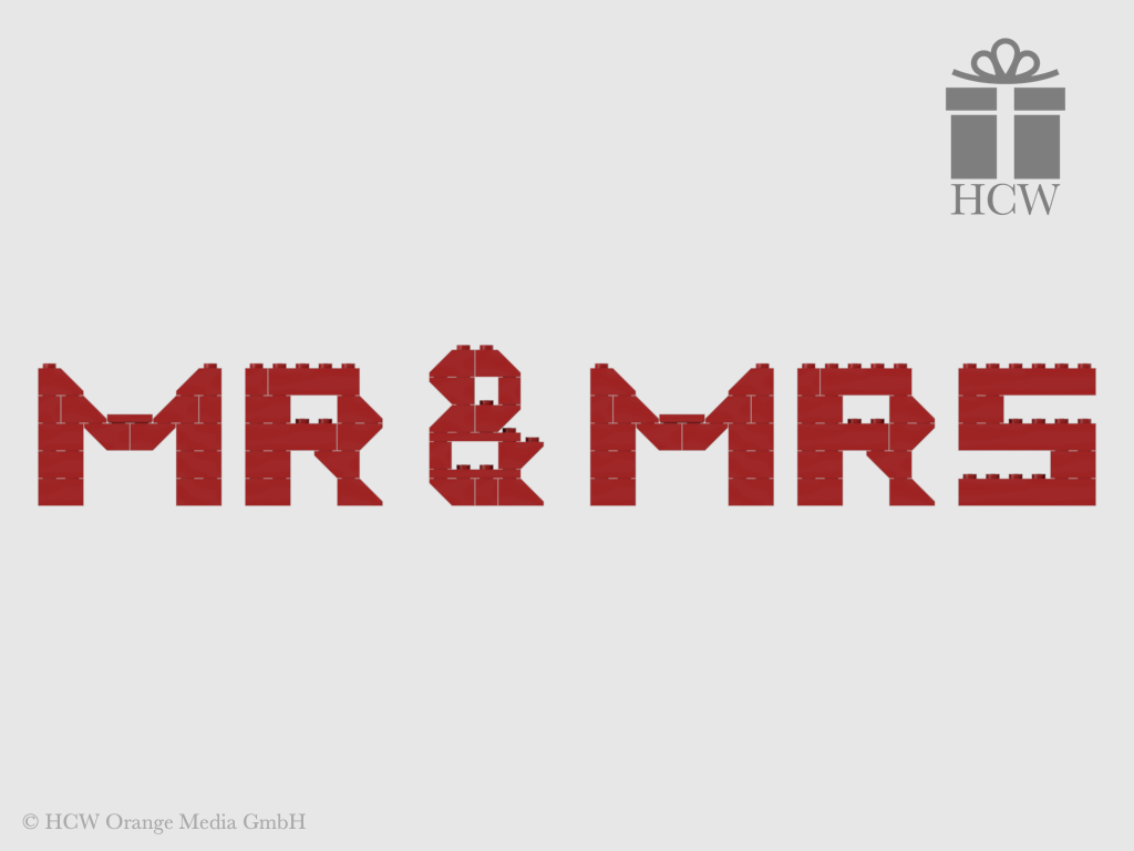 Mr & Mrs Slogan aus LEGO® Steinen 5x2