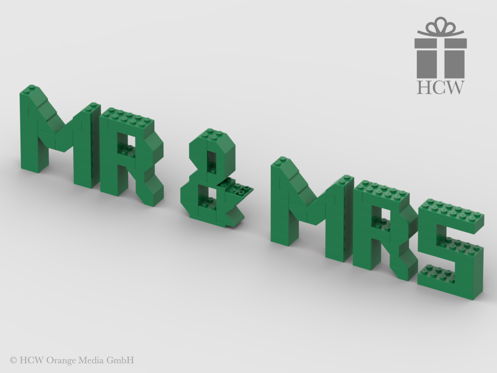 Mr & Mrs Slogan aus LEGO® Steinen 7x2