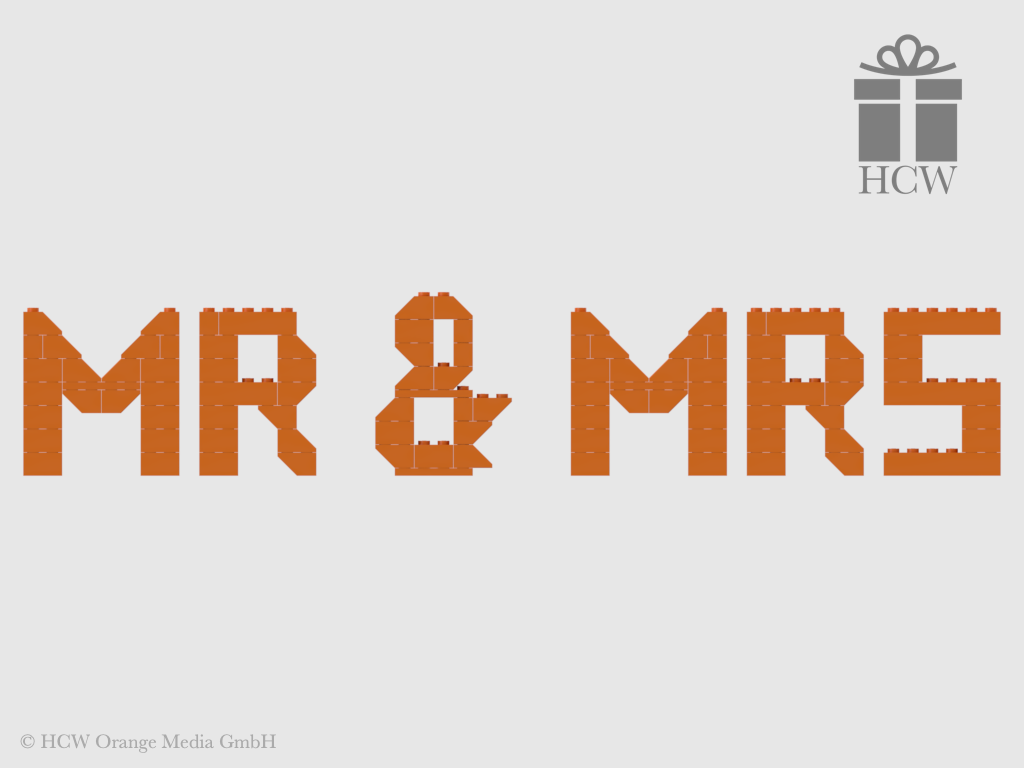 Mr & Mrs Slogan aus LEGO® Steinen 7x2