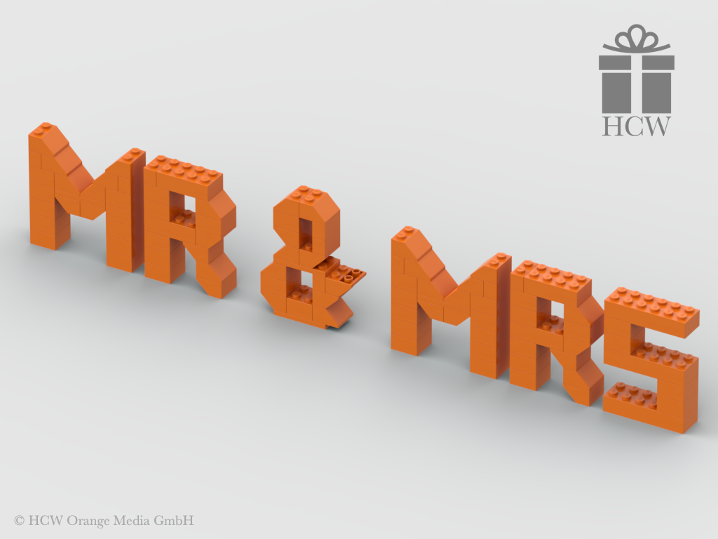 Mr & Mrs Slogan aus LEGO® Steinen 7x2