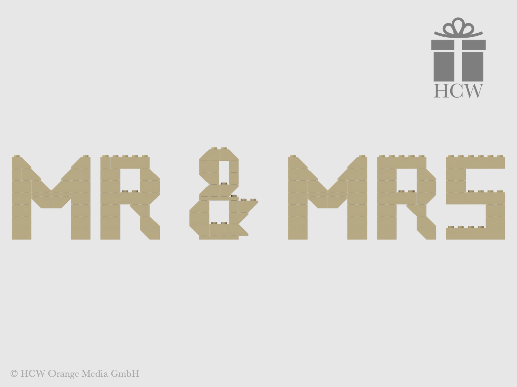 Mr & Mrs Slogan aus LEGO® Steinen 7x2